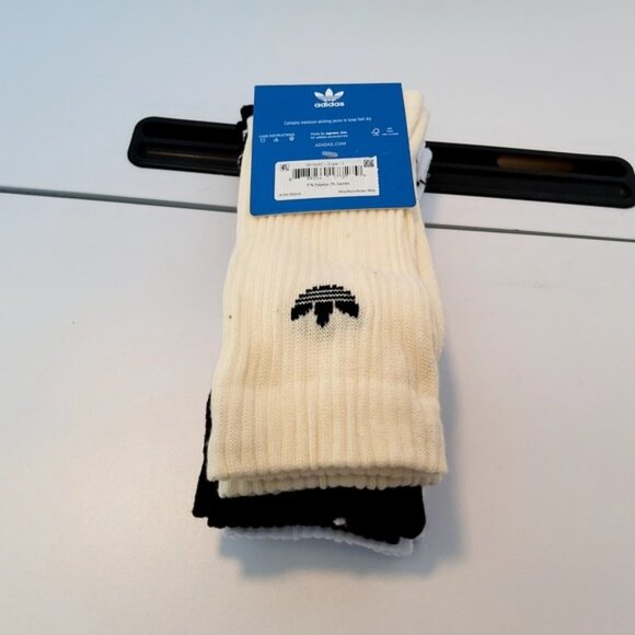 adidas Originals Trefoil Crew Men's Socks Multi (3Pack) L - Fits Men’s 8-12 -NEW - Picture 4 of 7